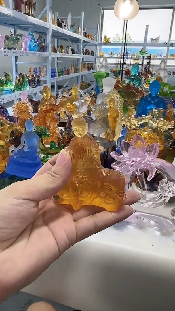 手工艺品琉璃普贤