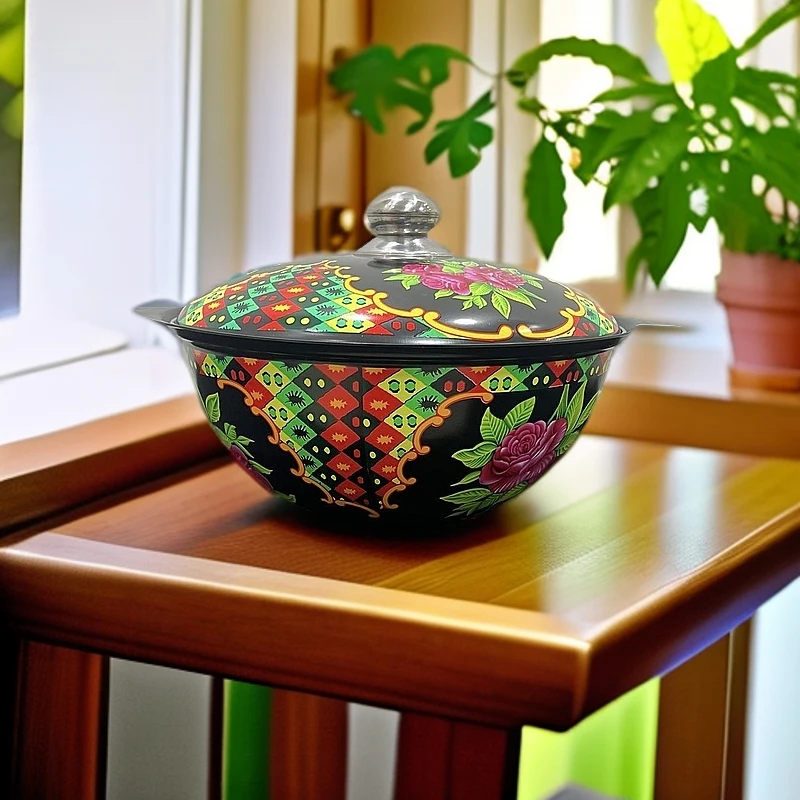 新疆包邮 【5L 花色抓饭锅】新疆铁锅 不粘锅 家用炒锅炒菜 5升