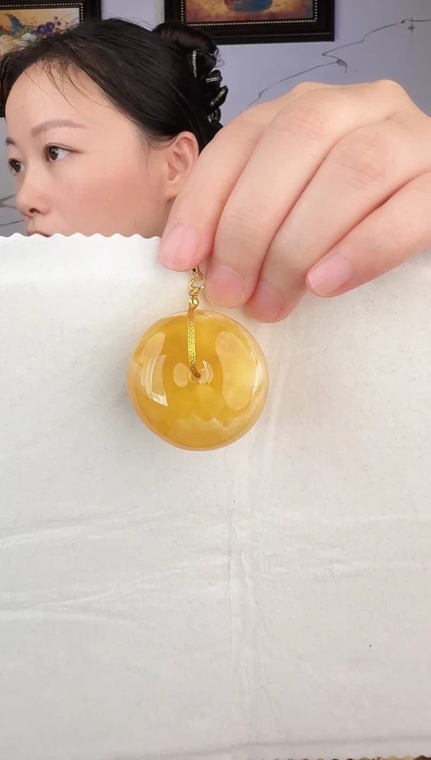 琥珀颈饰未镶嵌蜜蜡吊坠