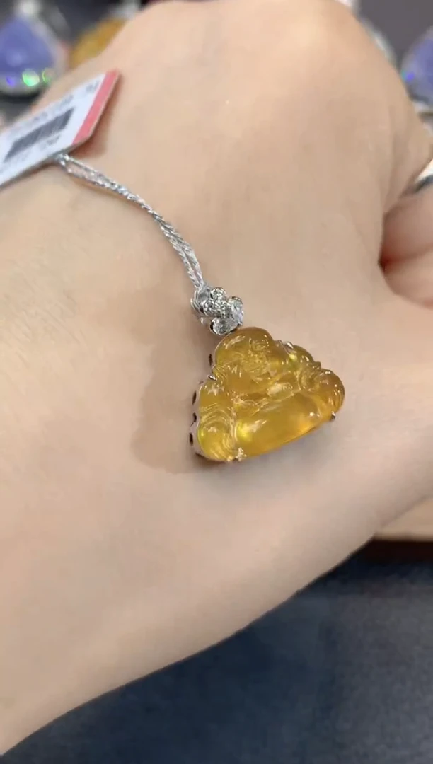 吊坠(不含链)18K金镶嵌翡翠A18翡翠