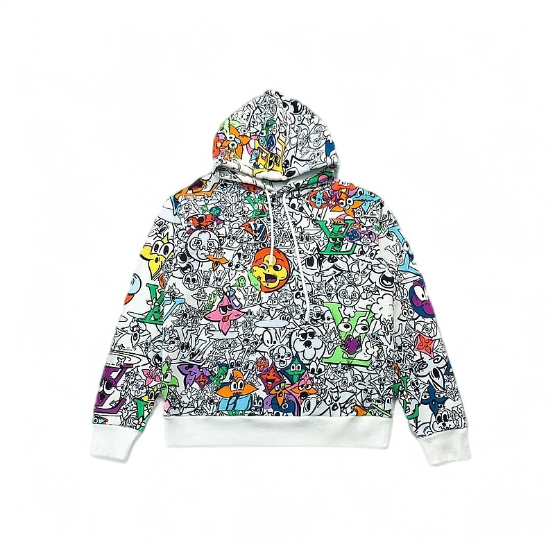 未使用 LouisVuitton/路易威登 lv漫画图案连帽卫衣m码编码xb2731