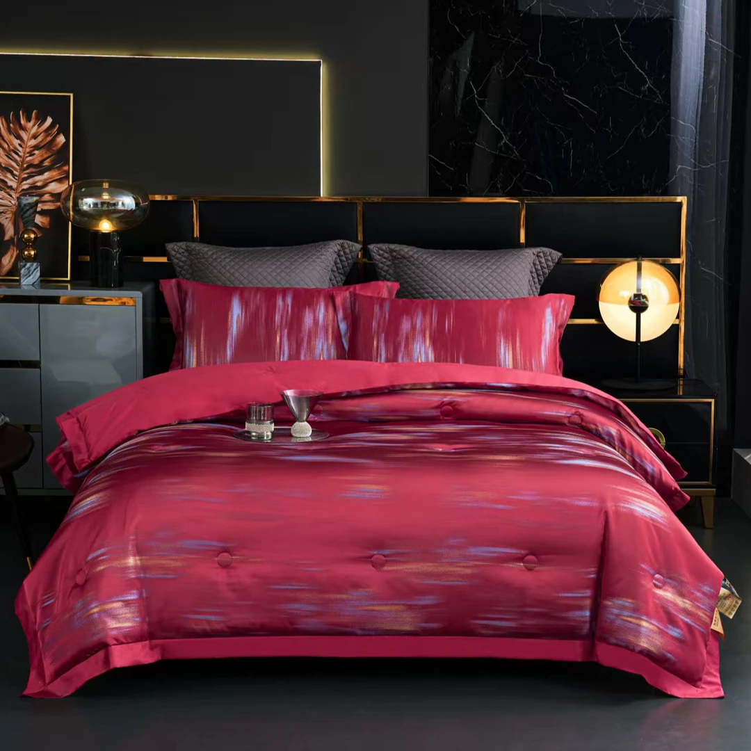 【高奢香云锦缎】200*230赤色彗星香云锦缎羊绒蛋白被子