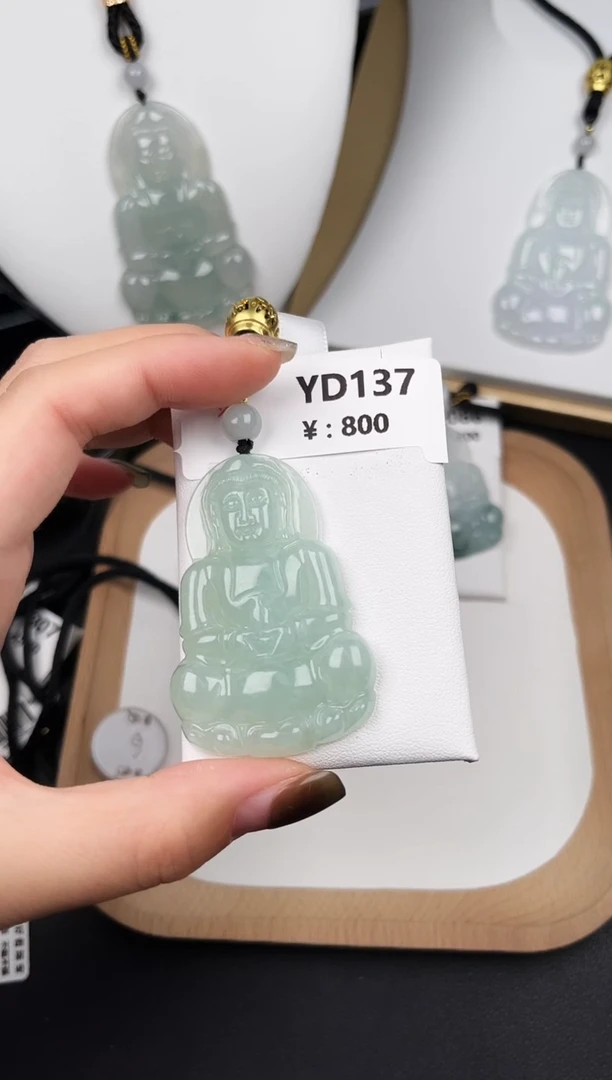 颈饰未镶嵌翡翠YD137冰绿观音