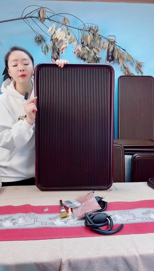 用****6千川红色茶盘80*50*5