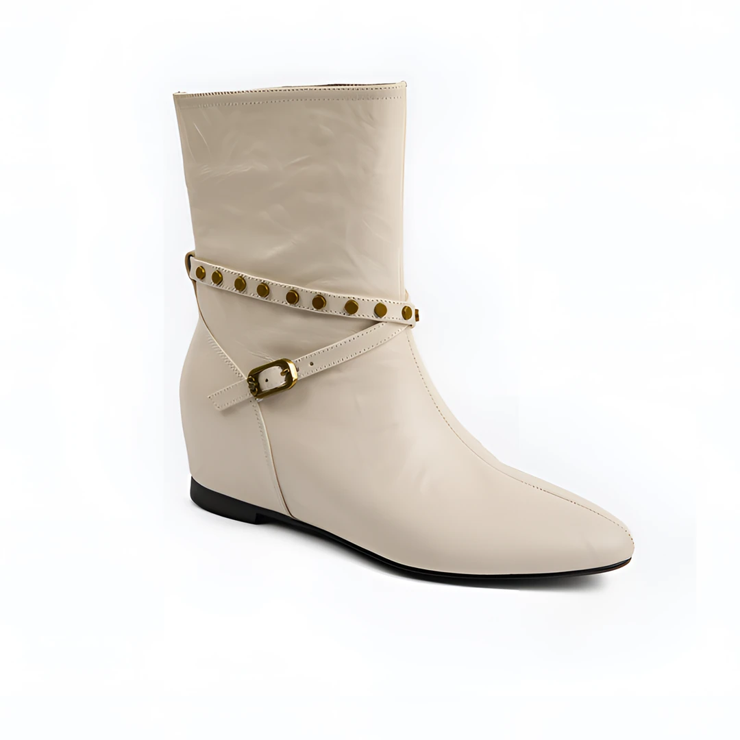 【QLY】—  气质皮带扣西部靴韩版中筒靴个性套筒时装靴906-980