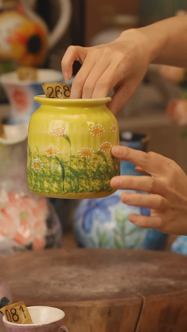 陶瓷268景德镇设计师手作花器摆件侘寂风