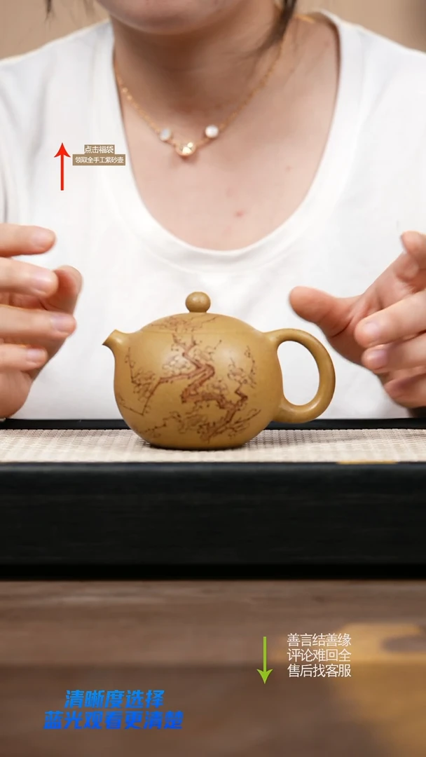 茶壶紫砂LST黄金段西施刻绘