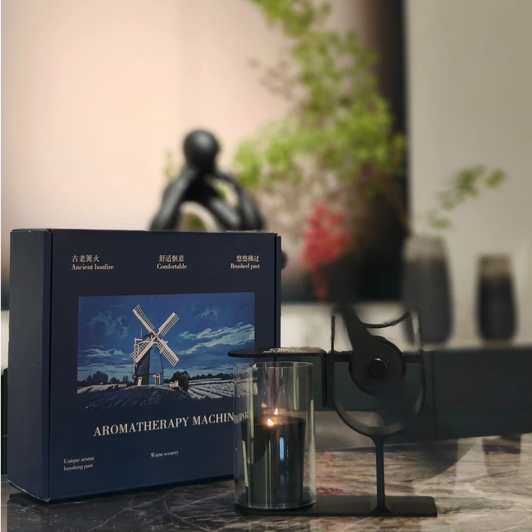 客厅不插电香薰风车摆件礼物金属氛围感桌搭家居饰品香薰摆件