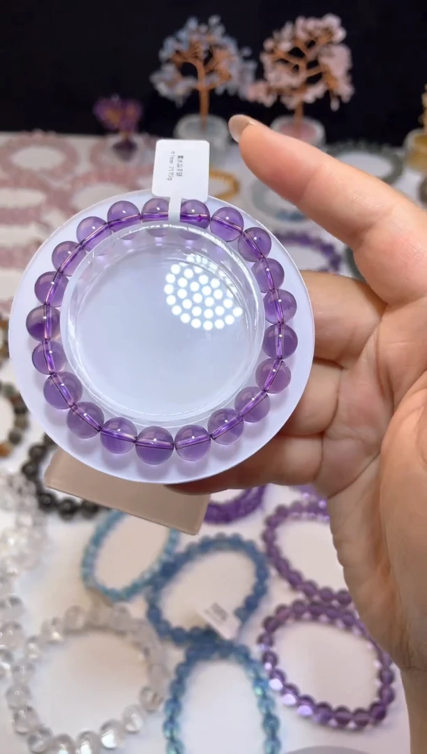 水晶手链未镶嵌巴西紫水晶手链9.2mm