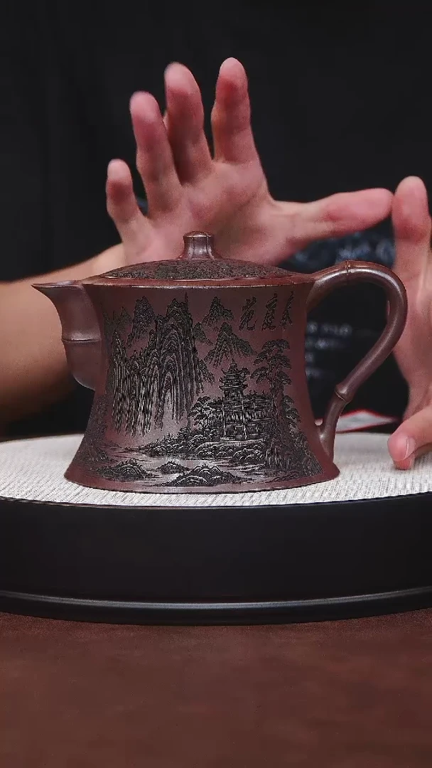茶杯紫砂筋纹僧帽