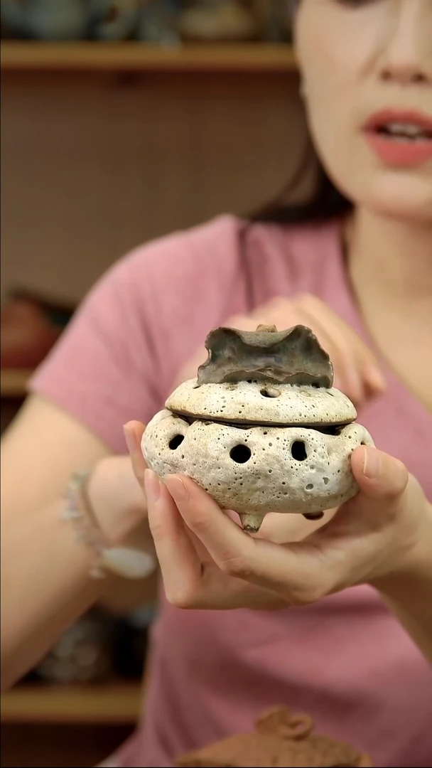 言野手作 元宝荷花香炉