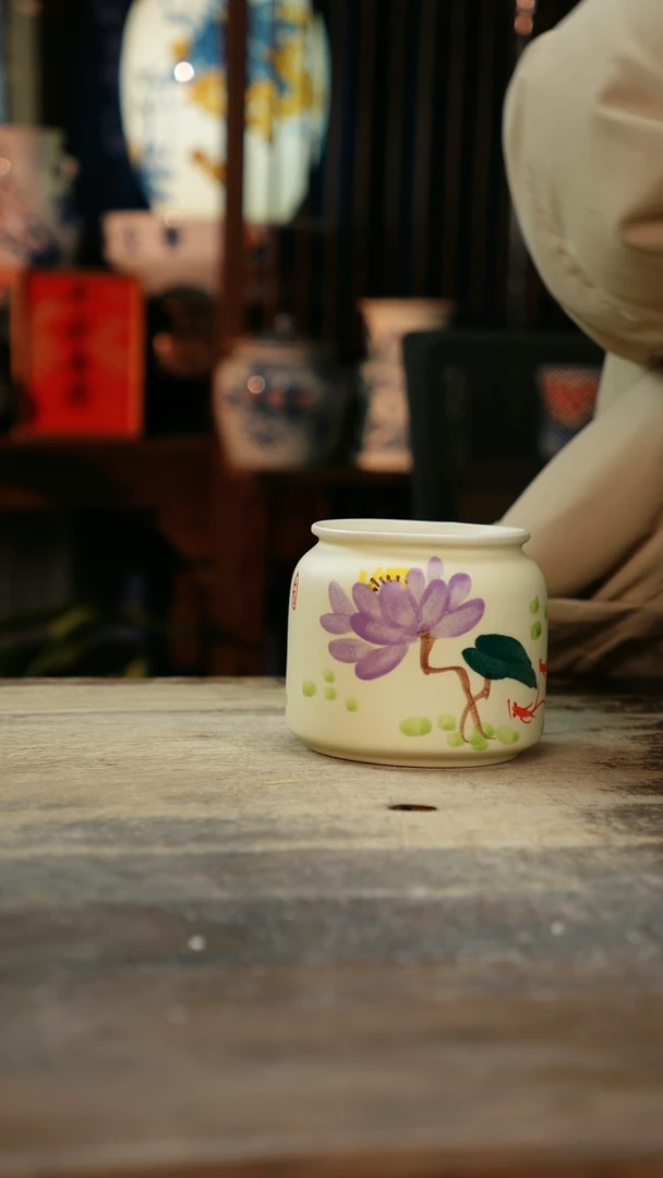 【闪购商品】瓷片景德镇纯手工釉下彩精品花瓶