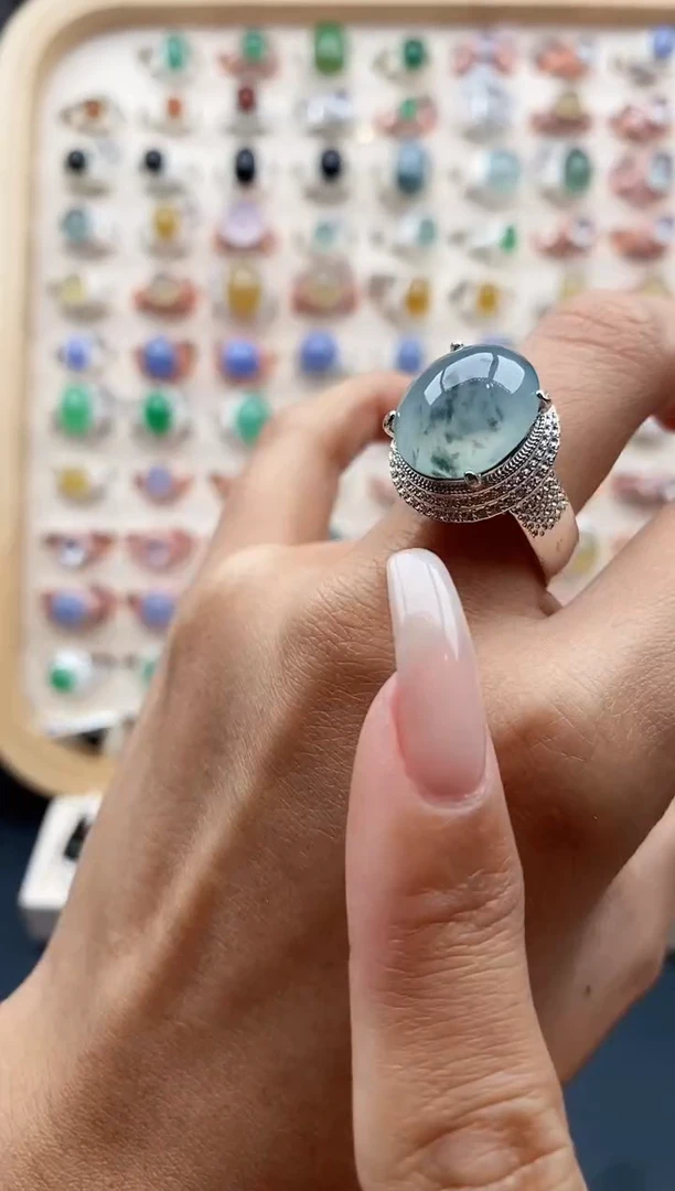 【闪购商品】翡翠戒指未镶嵌缅甸天然A货翡翠333  10+3