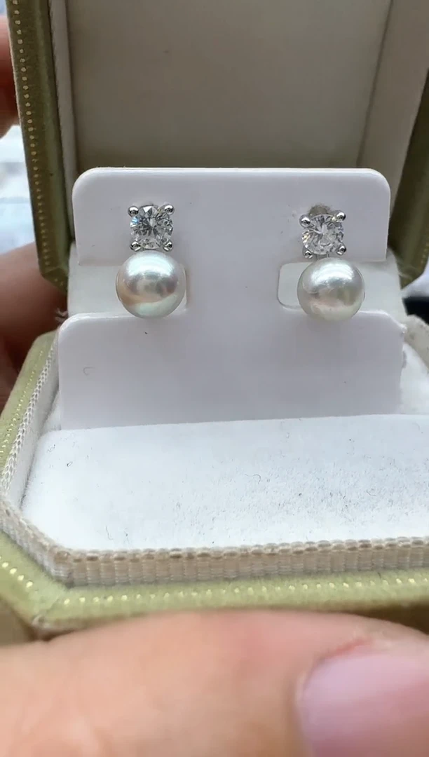 【闪购商品】海水珍珠耳饰银S925镶嵌非基地发货不带证书