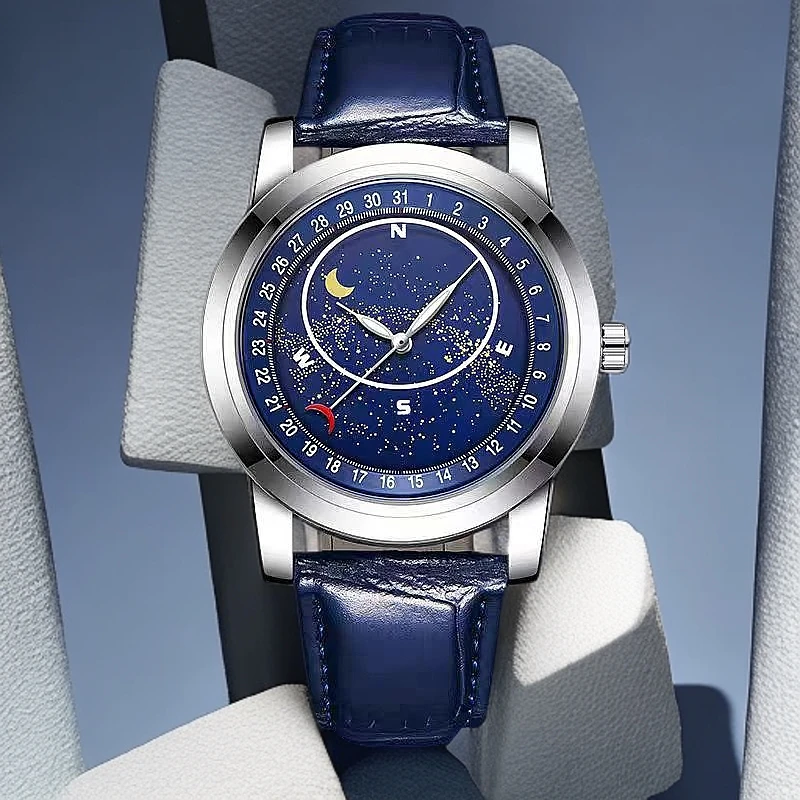 【专柜正品】---蓝色星空---高版本高品质---全新防水男款手表-19