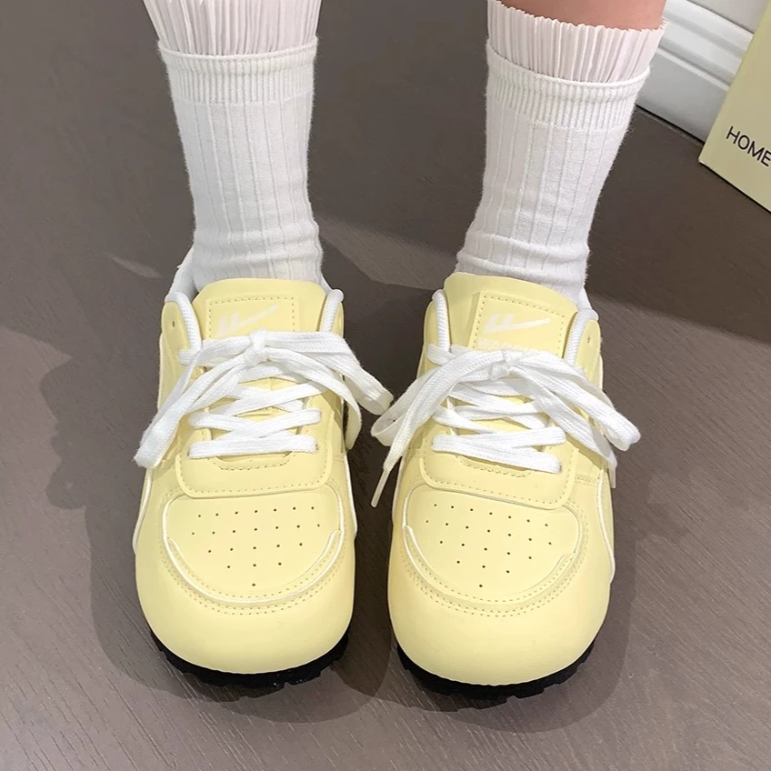 回力爆款德训软底黄色女款2025新款软底不累脚休闲鞋透气轻便女鞋