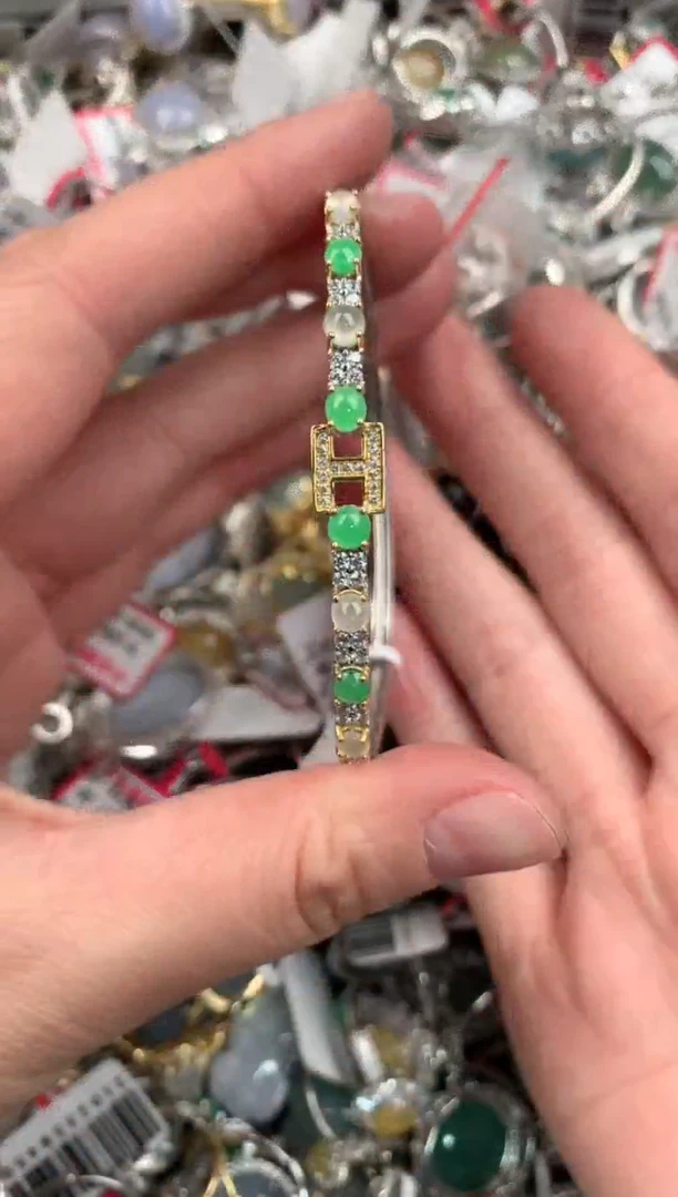 银S925镶嵌戒指翡翠999              5