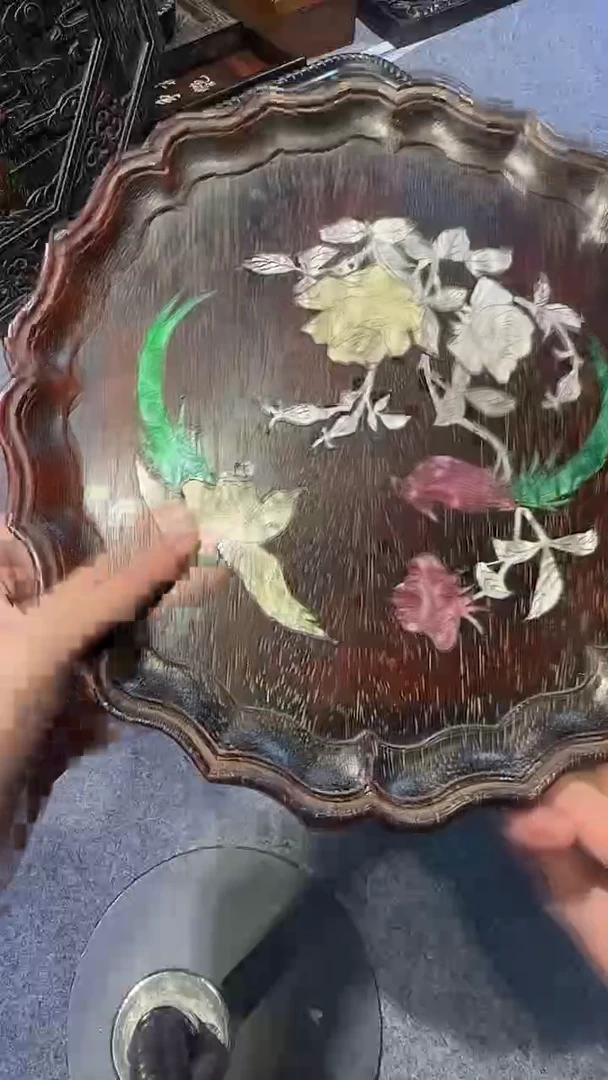 木紫檀拆件雕刻板以直播间实物为准微瑕老物件