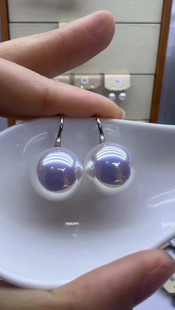 银S925镶嵌耳饰淡水珍珠295