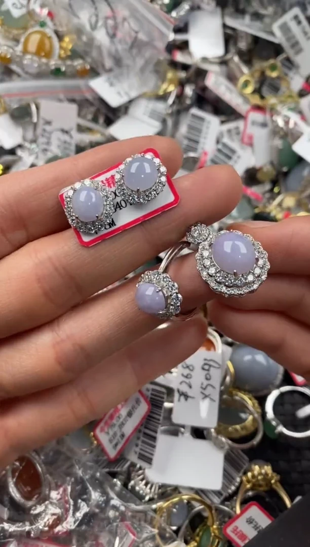 银S925镶嵌戒指翡翠222   8