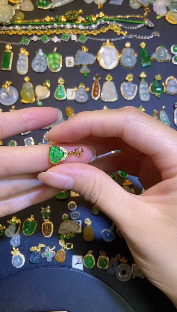 翡翠银S925镶嵌吊坠(不含链)1