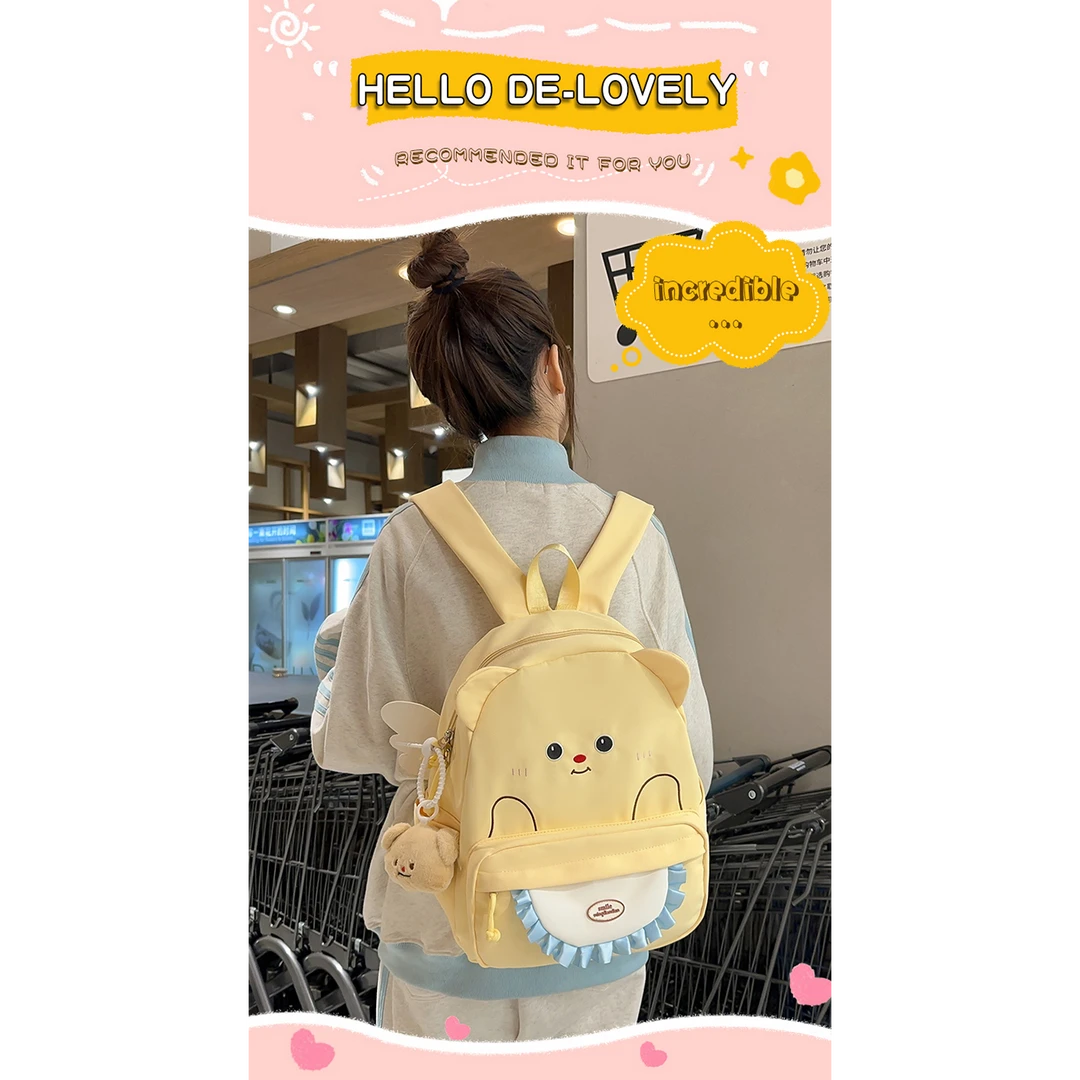 新款卡通少女日系小清新百搭可爱ins轻便双肩包女孩网红幼儿时尚