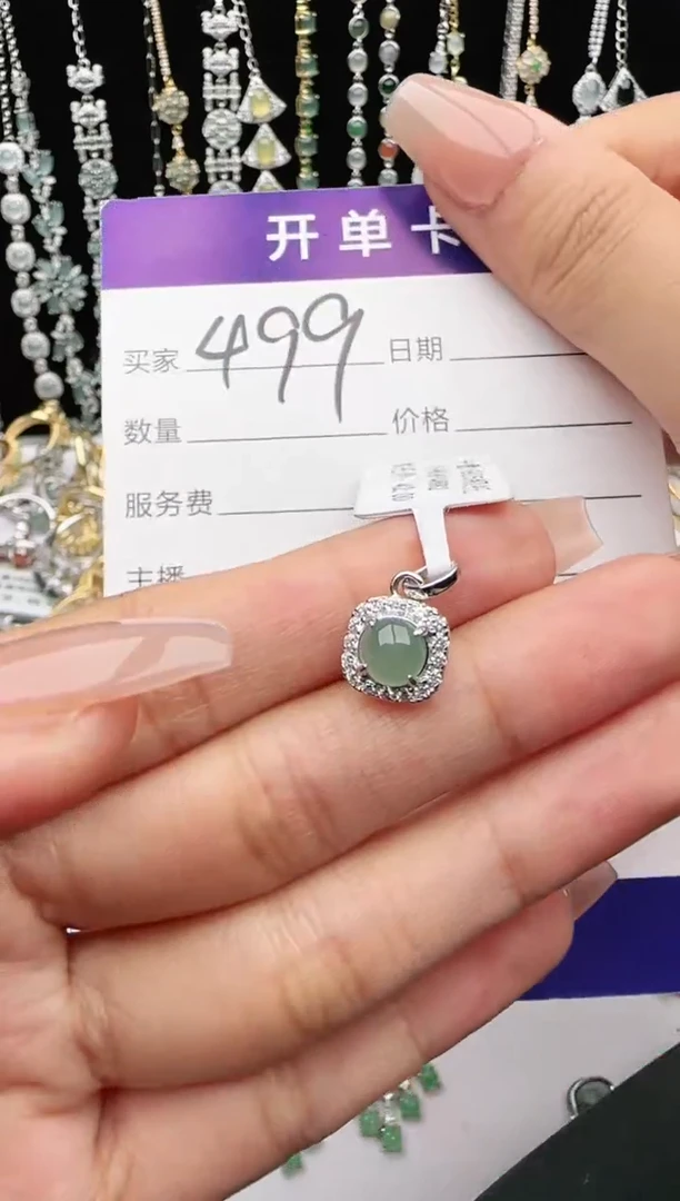 翡翠戒指银S925镶嵌2222