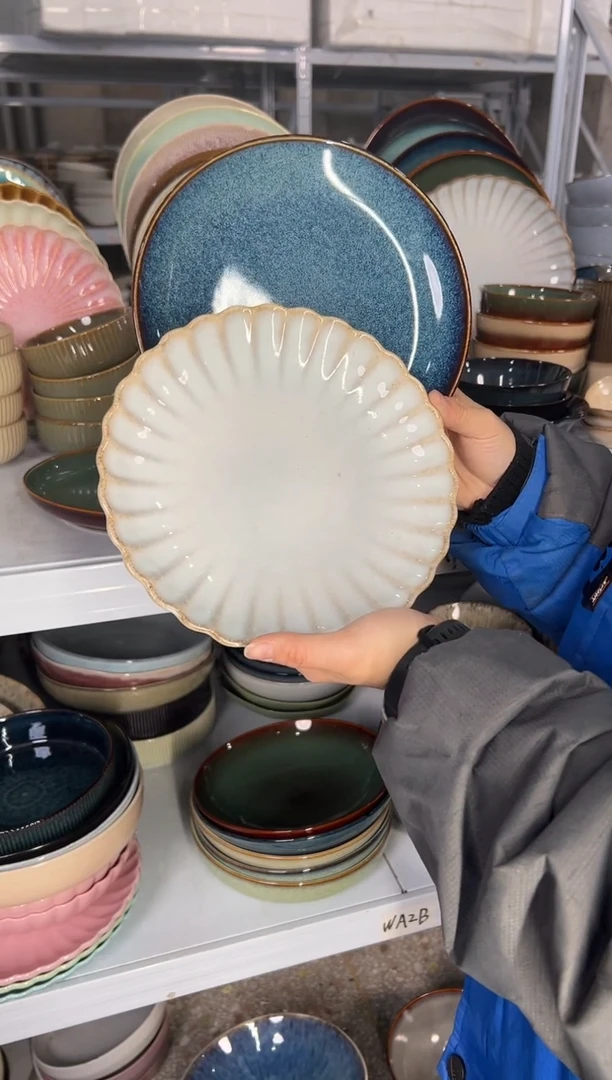 陶瓷外贸尾货瑕疵满20包邮X2 小盘8英寸