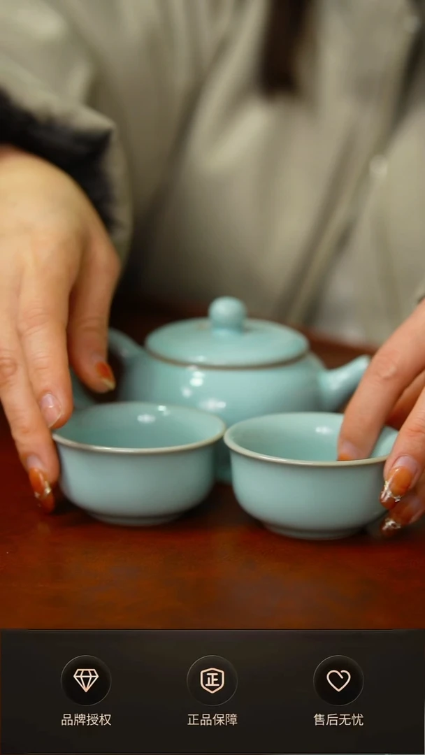 其他天青臻稀半月壶不完美 一壶两杯