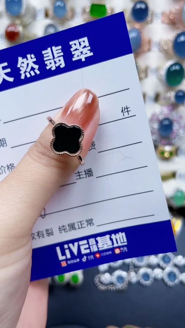 银S925镶嵌戒指翡翠6