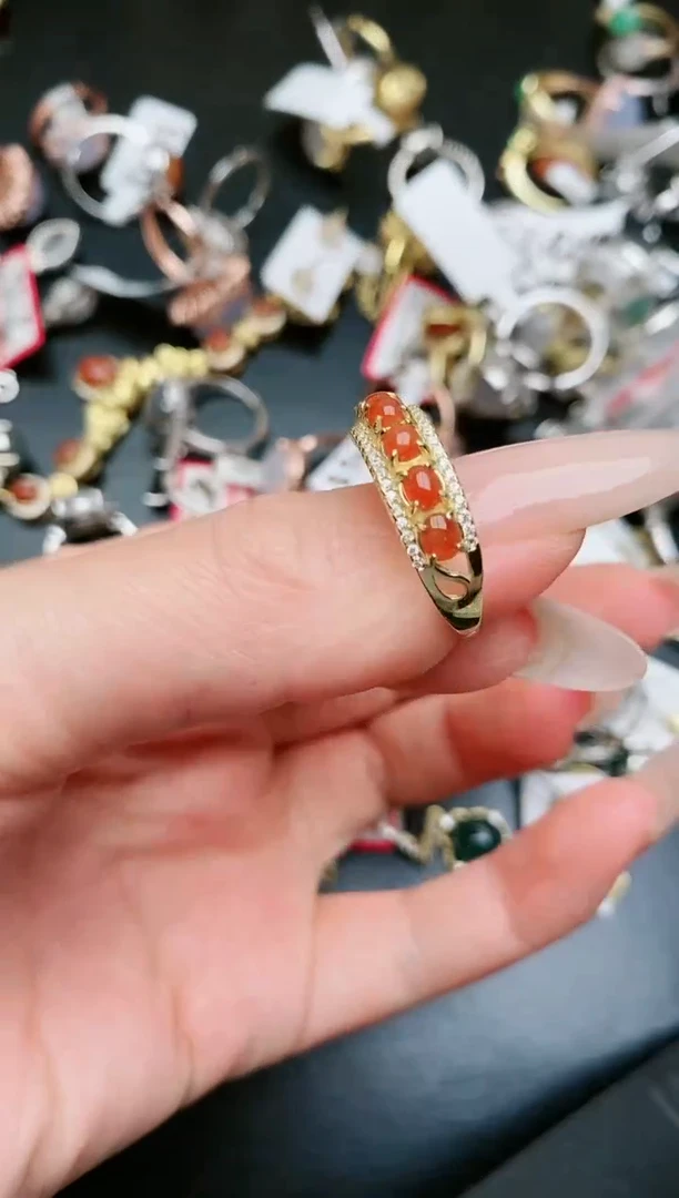 翡翠戒指银S925镶嵌.....