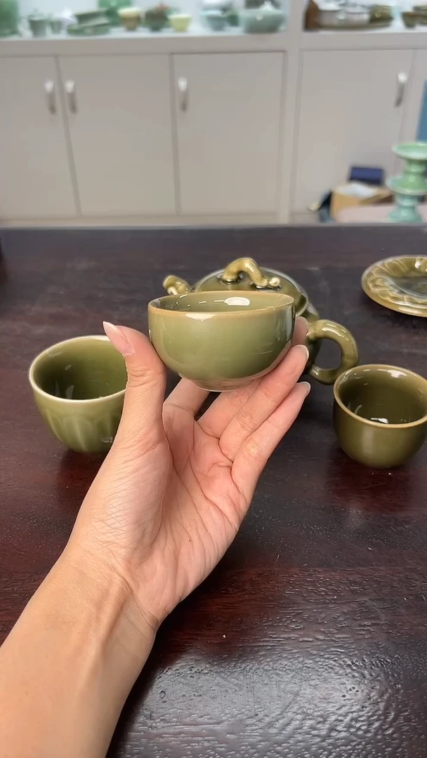 龙泉云间青瓷小米茶器