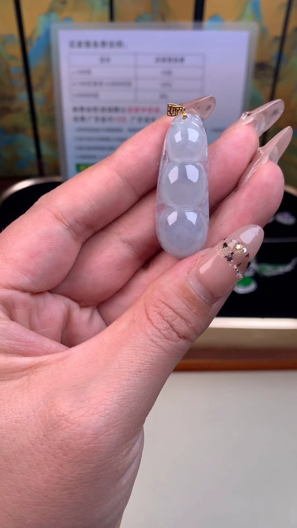 吊坠(不含链)18K金镶嵌翡翠天然翡翠A货吊坠