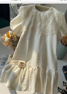 (孤品)  【连衣裙】夏季时尚英伦风收腰中长款短袖YC1928M