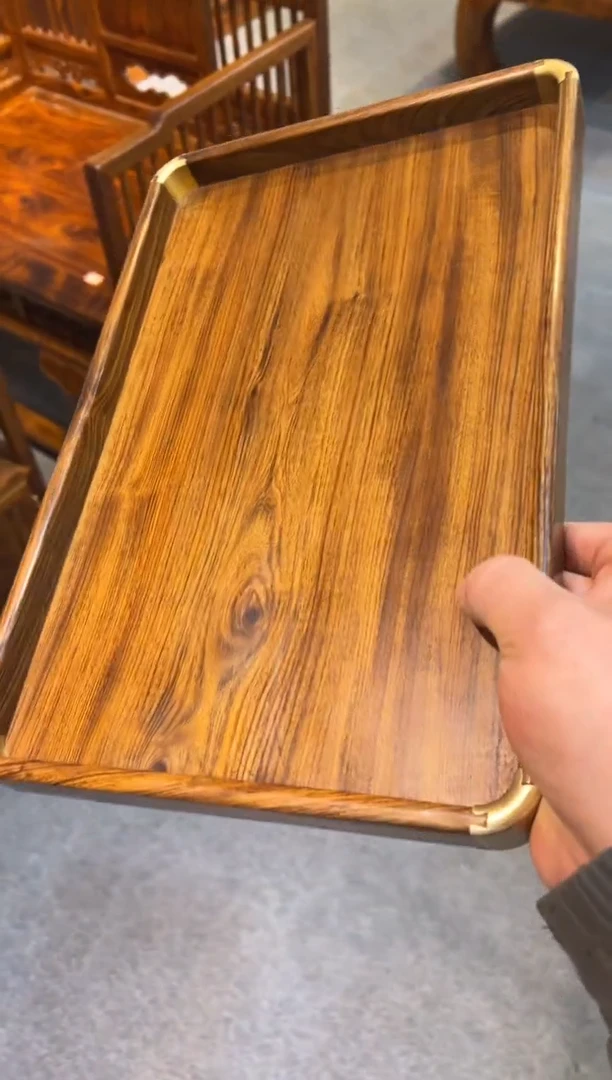 【闪购商品】花梨木类木雕茶盘