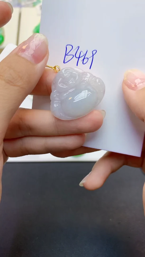 翡翠18K金镶嵌颈饰天然缅甸A货翡翠