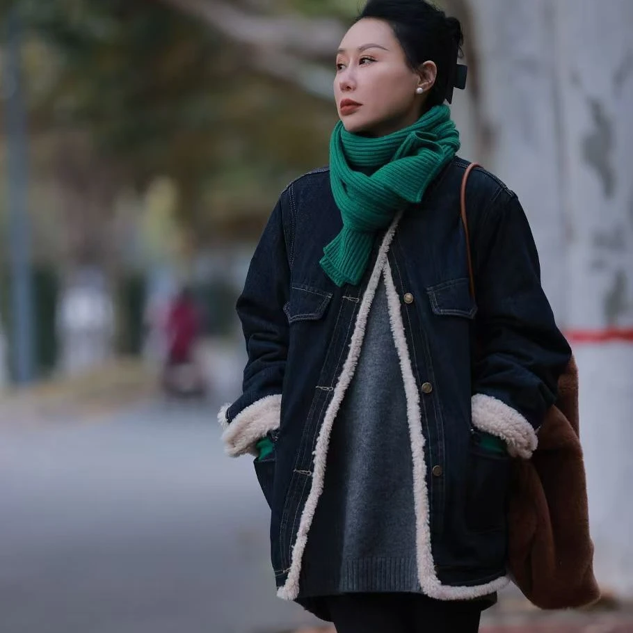 （那尚新品）休闲时尚小众保暖牛仔外套