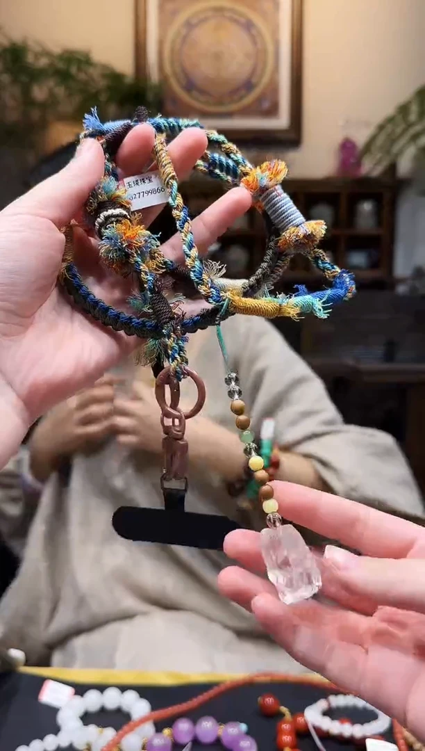 颈饰未镶嵌水晶编绳手机挂斜挎