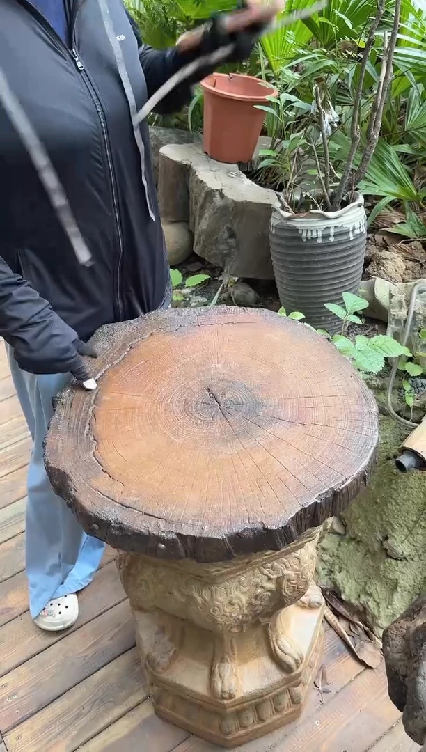 人造石仿木干泡茶盘