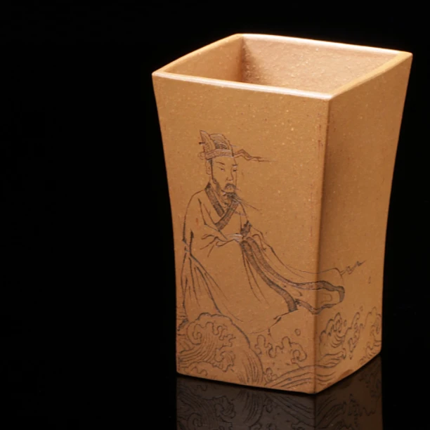 乘风杯纯手工（黄金段·单只装）——朱丹徒弟郭云飞手制、揽石刻绘