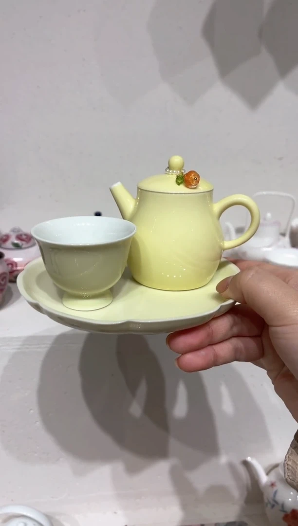 【闪购商品】泡茶壶+茶杯+壶承 +柿子提溜