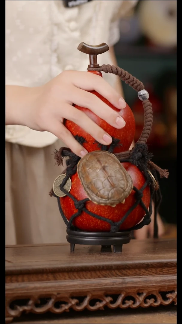 390号精品天然大漆工艺防渗内胆酒葫芦~