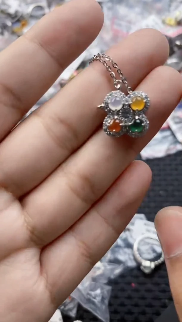 翡翠戒指银S925镶嵌1414      3