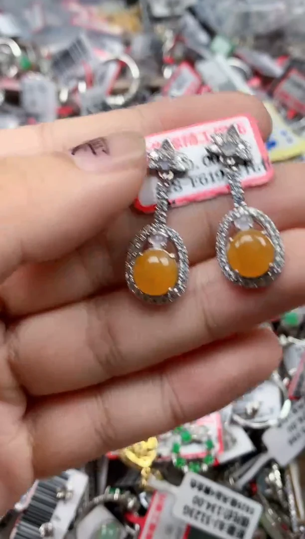 银S925镶嵌戒指翡翠天然A货缅甸翡翠