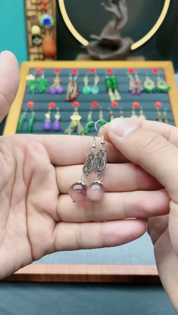 【闪购商品】玛瑙/玉髓耳钉银S925镶嵌516000