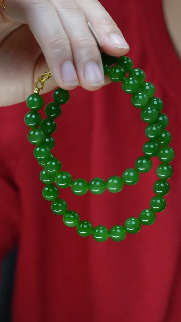 项链18K金镶嵌和田玉（碧玉）37