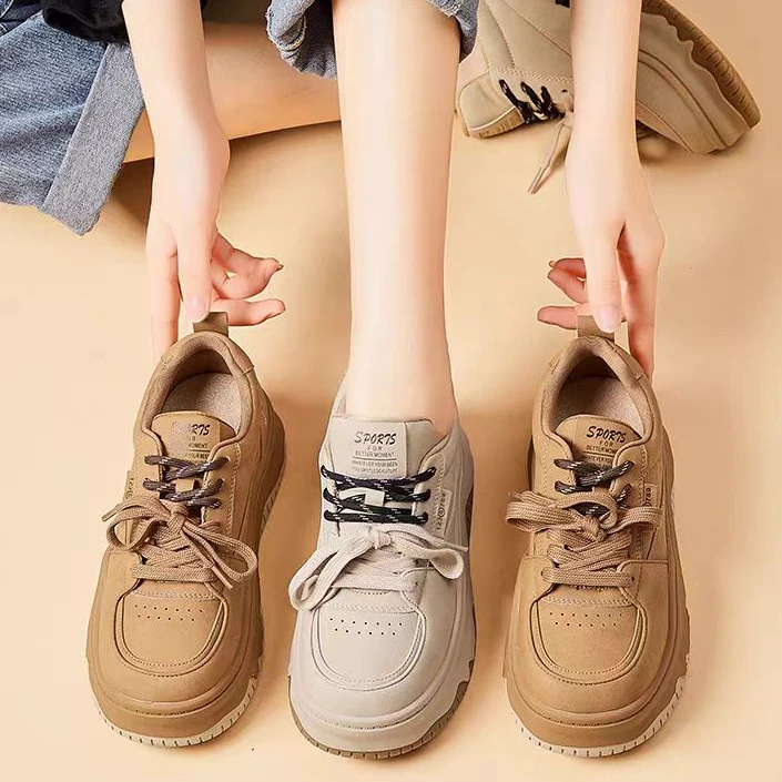 【洋弟】真皮韩版波浪厚底松糕休闲鞋w7920-wjbl