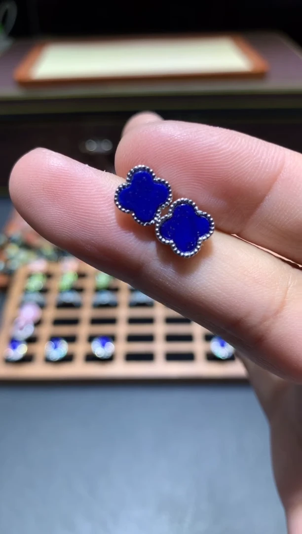 【闪购商品】青金石耳饰未镶嵌L52【多样性发其一】
