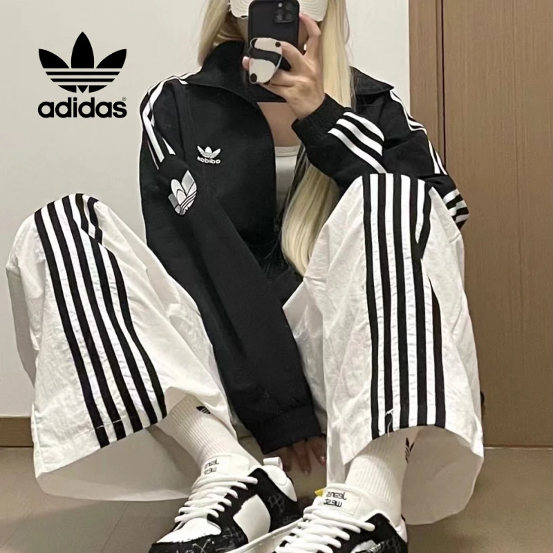 Adidas阿迪达斯~~夏季三叶草男女复古休闲百搭立领运动外套JL8396