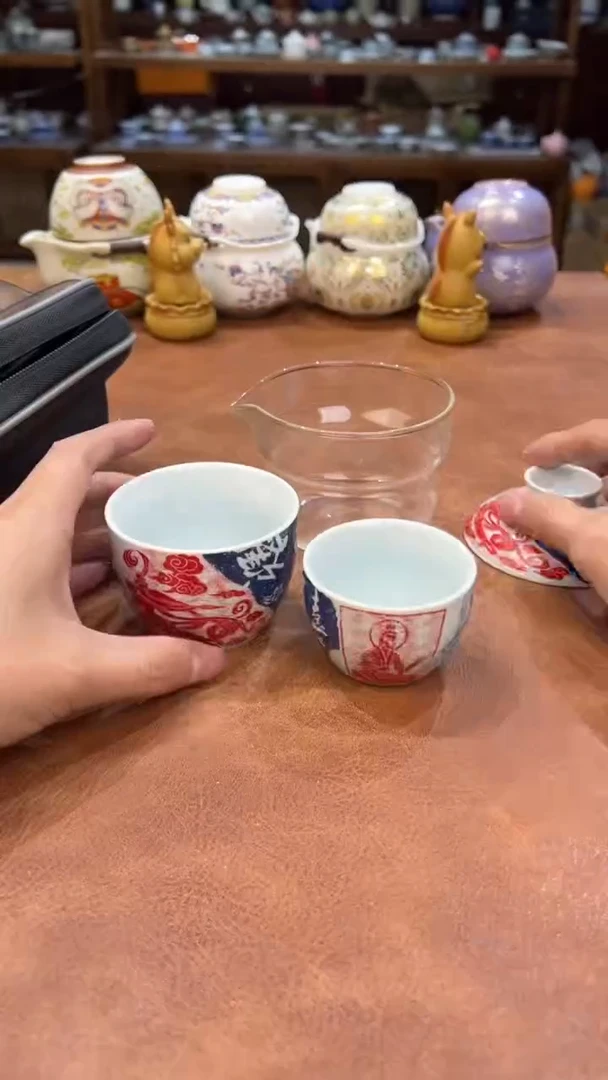 真的很便宜会开片的旅行茶具